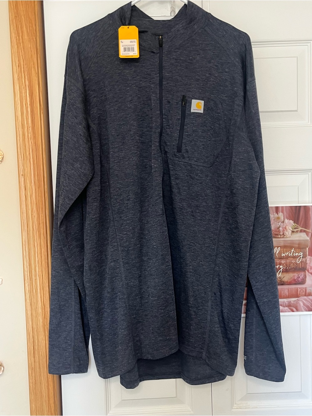 Carhartt Men’s Dark Gray Blue Quarter-Zip Work Shirt